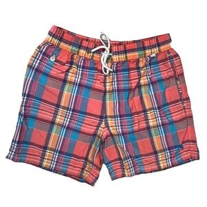 Polo Ralph Lauren Men's Swim Trunks Sz M Multi-Color Plaid Beach Vacation Summer